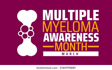 Multiple Myeloma Awareness Month background banner or poster design template. observed every year in March. Holiday concept. Use to any Template, card, poster, placard, template.