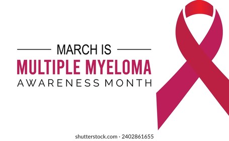 multiple myeloma awareness month is observed every year in March, Holiday, poster, card and background vector illustration design, Ribbon design.