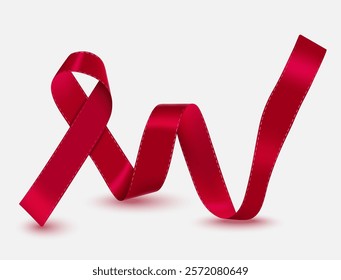 Multiple Myeloma Awareness Month. Red ribbon. Great for cards, banners, posters, social media and more. White background