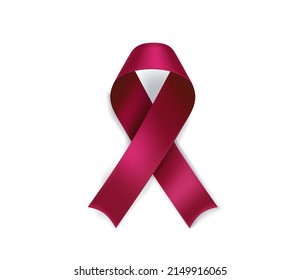 Multiple Myeloma Awareness Month Symbol. Color Ribbon Isolated On White Background