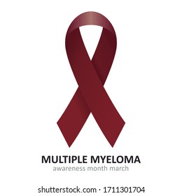 Multiple Myeloma Burgundy Ribbon Vector