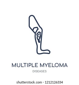 Multiple myeloma icon. Multiple myeloma linear symbol design from Diseases collection. Simple outline element vector illustration on white background.