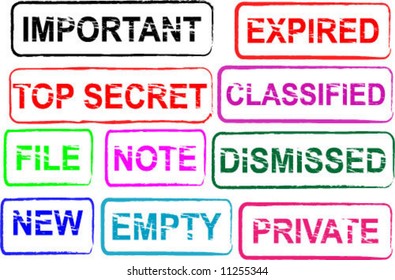 Multiple office stamps (you can use each stamp with any color and size)