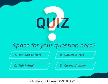 multiple option quiz banner for your exam or test vector 