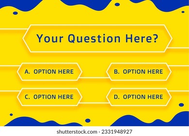 multiple option quiz game template in problem solving concept vector