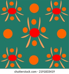 Multiple orange flower like abstract design 