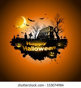 Multiple orange Halloween banners and backgrounds eps 10