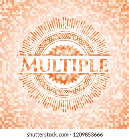 Multiple orange mosaic emblem with background