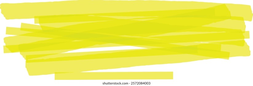 Multiple overlapping strokes of a bright yellow highlighter create a vibrant, textured background, perfect for adding a pop of color and visual interest to any project