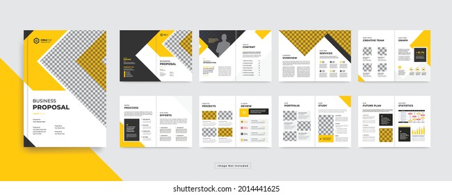 Multiple Pages Corporate Business Brochure Design Template Or Annual Report Template Design Layout