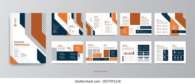 Plantilla de diseño de folletos empresariales de varias páginas o diseño de plantilla de informe anual