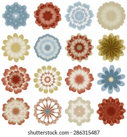Multiple pastel color flowers