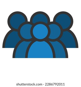 multiple people icon vector sign symbol graphic illustration, business people