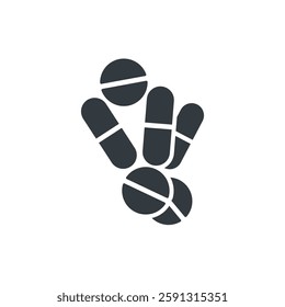 Multiple Pills Icon, medical icon