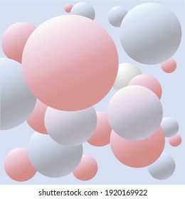 Multiple pink and grey 3d spheres against blue background vector. background with abstract texture and shapes concept