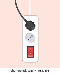 multiple plug socket flat design