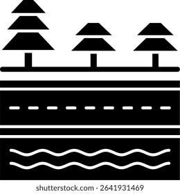 Multiple POIs Glyph Vector Icon Design