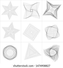 multiple polygon in white background.  graphic background design element. Modern stylish abstract texture. Monochrome template for prints, textiles, wrapping, wallpaper, website etc. 