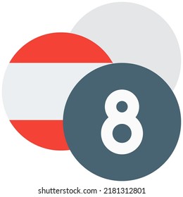 Multiple pool game balls with eight number printers