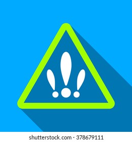 Multiple Problems long shadow vector icon. Style is a flat light symbol with rounded angles on a blue square background.