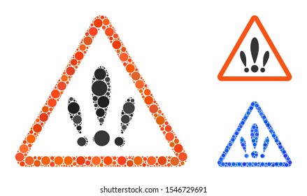 Multiple problems mosaic of small circles in various sizes and color tones, based on multiple problems icon. Vector small circles are composed into blue collage.