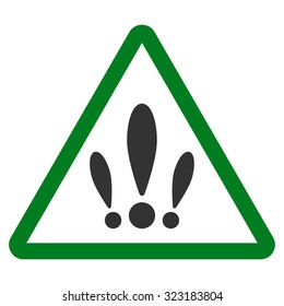 Multiple Problems vector icon. Style is bicolor flat symbol, green and gray colors, rounded angles, white background.