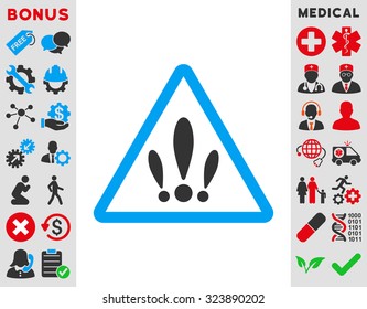 Multiple Problems vector icon. Style is bicolor flat symbol, blue and gray colors, rounded angles, white background.