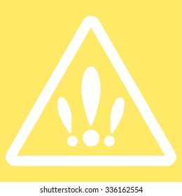 Multiple Problems vector icon. Style is flat symbol, white color, rounded angles, yellow background.