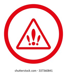 Multiple Problems vector icon. Style is flat rounded symbol, red color, rounded angles, white background.
