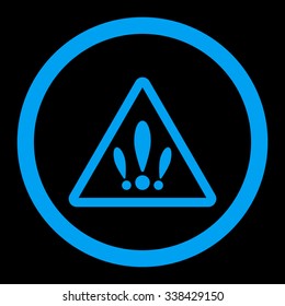 Multiple Problems vector icon. Style is flat rounded symbol, blue color, rounded angles, black background.