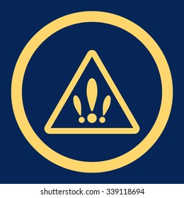 Multiple Problems vector icon. Style is flat rounded symbol, yellow color, rounded angles, blue background.