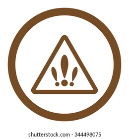 Multiple Problems vector icon. Style is flat rounded symbol, brown color, rounded angles, white background.