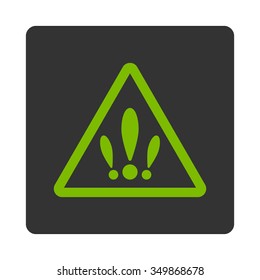 Multiple Problems vector icon. Style is flat rounded square button, eco green and gray colors, white background.