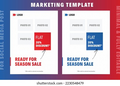Multiple Products (Collage) Marketing Template. Multipurpose, Modern and Minimal Fully Editable Design.