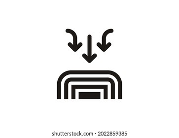 Protección múltiple. Ilustración simple en blanco y negro.
