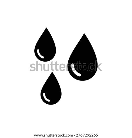 Multiple raindrops weather icon solid black vector