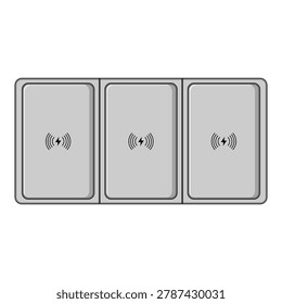 Multiple rectangular wireless charging pads illustrating modern technology and convenience for powering electronic devices without physical cables or connectors