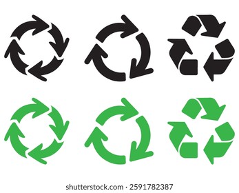 Multiple Recycle Signs black and green