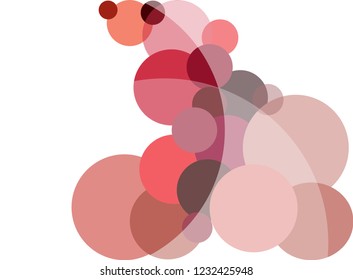 Multiple red circles on a white background with two opaque circles vector
