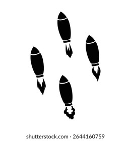 multiple rockets launching silhouette icon
