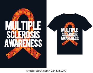 Multiple Sclerosis Awareness illustrations for print-ready T-Shirts design