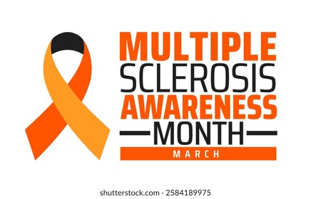 Multiple Sclerosis Awareness Month background banner or poster design template. observed every year in March. Holiday concept. Use to any Template, card, poster, placard, template.