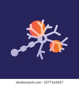 Multiple sclerosis glassmorphism illustration. Transparency blur elements. Ui layered design.