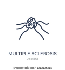 Multiple sclerosis icon. Multiple sclerosis linear symbol design from Diseases collection. Simple outline element vector illustration on white background.