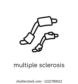 Multiple sclerosis icon. Trendy modern flat linear vector Multiple sclerosis icon on white background from thin line Diseases collection, editable outline stroke vector illustration