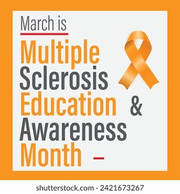 Multiple Sklerose MS Awareness Month Banner. MS ist eine potenziell behindernde Erkrankung des Gehirns und des Rückenmarks.
