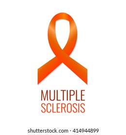 Multiple Sclerosis Ribbon Awareness Poster Orange Stock Vector (Royalty ...