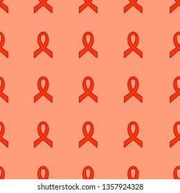 Multiple sclerosis seamless pattern. MS awareness poster with an orange ribbon. Medical concept. Vector illustration.