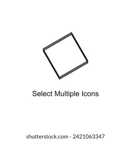  Multiple selection icon, variety choice icon, selection variation concept, multiple options, social media select various icons. stories, posts, choose, share the symbol. outline icon flat isolated