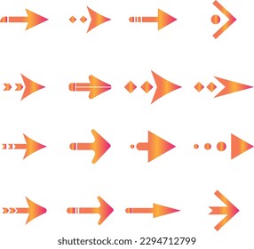Conjunto de iconos de flecha con forma múltiple